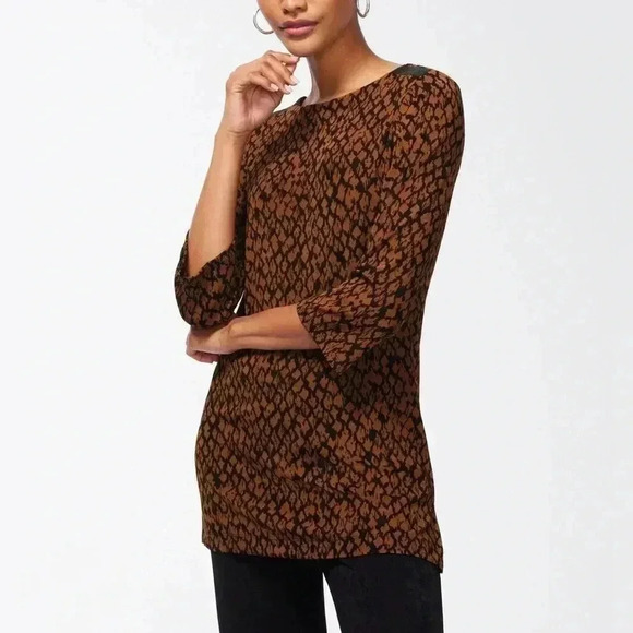 Chico’s Travelers Diamond Print Tunic - Picture 1 of 6